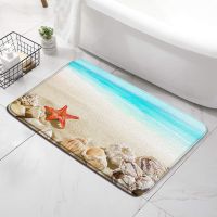 Sand Beach Kitchen Bath Mat Sea Shell Starfish Carpets Home Room Decor Non-slip Soft Bathroom Rugs Entrance Doormat Foot Mat