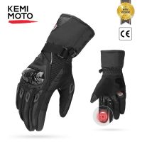 Kemimoto CE Motorcycle Gloves Winter Black Guantes Moto Invierno Warm Touch Screen Waterproof Windproof Gloves Protective