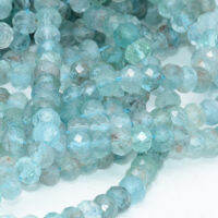 Natural Light Blue Apatite Faceted Rondelle Bead 5.8mm,Thickness About 4mm,Material With Dirts