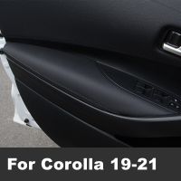 สำหรับ Toyota Corolla 12th 2019 2020 2021 4ชิ้น/ล็อตรถประตูภายในหนังแผงฝาครอบกรณีป้องกัน