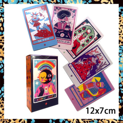 Rainbow สายรุ้งสีรุ้ง ไพ่ทาโรต์ | กับหนังสือคู่มือกระดาษ | ขนาดใหญ่มาตรฐาน12x7ซม. | 78แผ่นไพ่ทาโรต์ | บัตรทำนาย | คู่มือภาษาอังกฤษ |ไพ่ยิปซี ไพ่ออราเคิล ไพ่ยิบซี ไพ่ทาโร่ Tarot Card
