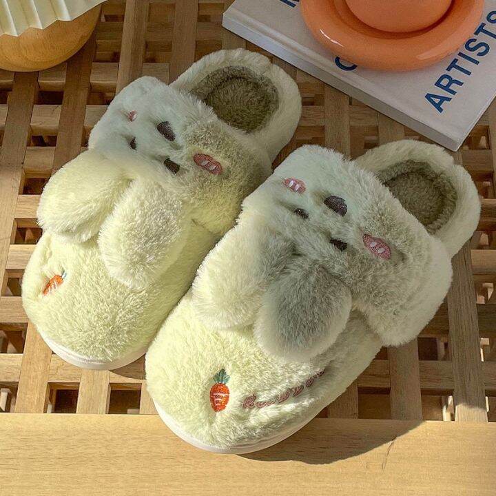 ขายดีที่สุด-ioztt2023-antovo-cotton-cartoon-warm-slippers-indoor-shoes-kawaii-baotou