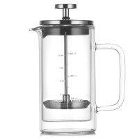 Double Layer High Borosilicate Glass Press Pot Press Filter Coffee Apparatus French Coffee Pot with Scale