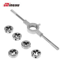 6pcs Die Set M6 M7 M8 M10 M12 Circular Dies With Wrench Kit Thread Die and Handle Tapping Hand Tools For Metal Working