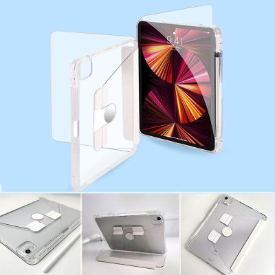 Air4 Air5 10.9 เคสไอแพด gen10 Crystal Bending Resistance Case for gen7/gen8/gen9 10.2 ช่องใส่ปากกาขวา เคส360องศา หมุนได้