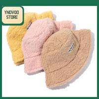 YNDVQO STORE Winter Outdoor Lamb Cotton Kids Girls Boys Thick Warm Sun Caps Fisherman Cap Bucket Hat