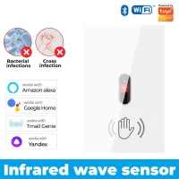 ┋✧ IR Wall Smart Light Switch EU US 220V 110V No Neutral Wire Wave Infrared Sensor Touch Free Glass Panel Electrical Power On Off