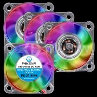 WINSINN 40mm RGB Fan Color Led DC 5V 12V 24V 4010 Hydraulic Bearing Brushless Cooling 40x10mm 2PIN [4-Pack]