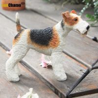 Fashion British Fox-Hunting Terrier Dog Simulation Animal Model Vehicle Handicraft Display Items Collection Figurines Miniatures