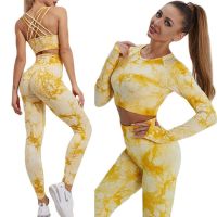 Womens Yoga Set Tracksuit Female Clothing Sexy New Tie-dye Sportswear High Waist Athletic Leggings Workout Bra Tight Suits