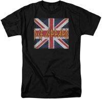 {พร้อมสต็อก XS-6XL ดีๆ} ยูเนี่ยนแจ็คโลโก้ Leppard ผ้าฝ้าย100% ร็อคเสื้อยืดฟิตเนสขนาดพลัสไซส์สำหรับผู้ชายเสื้อยืดของขวัญวันคริสต์มาสเสื้อยืด