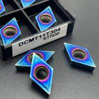 DCMT11T304 DCMT11T308 สแตนเลส HRC55 นาโนเครื่องมือคาร์ไบด์สีน้ําเงิน DCMT 11T304 เครื่องมือ CNC ความแข็งสูงชุบแข็ง