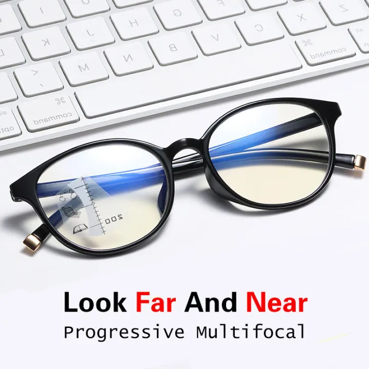 3in1 Progressive Multifocal Reading Glasses TR90 Frame Anti-Blue ...