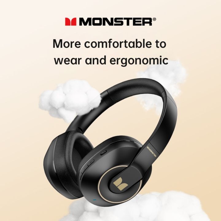 original-monster-xkh01-wireless-bluetooth-5-3-headphones-sports-earphones-hifi-sound-smart-low-latency-noise-cancelling-with-mic