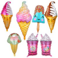 Summer Childrens Ice Cream Party Decorative Products Ice Cream Sweet Cartridge Popsicle Sundae Alien Aluminum Balloon Balloons