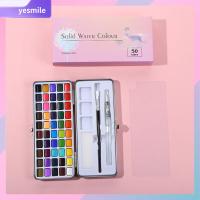 YESMILE สี50/72/90 ชุดระบายสีน้ำ อุปกรณ์ศิลปะสำหรับใช้ แบบพกพาได้ สีน้ำสีฟ้า แบบพื้นฐาน มืออาชีพอย่างมืออาชีพ เครื่องมือทาสี