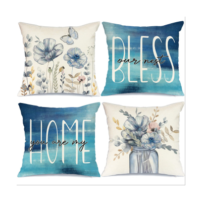 18 X 18 Set of 4 Spring Pillow Covers Spring Decorations Home Decor Sofa Couch Cushion Cases
