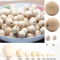 2-300pcs 6/8/10/12/14/16/18/20/25/30mm Wooden Spacer Beads Natural Color Round Eco-Friendly Loose Wood Bead DIY Jewelry Making Beads