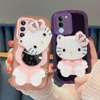 เคสโทรศัพท์ VIVOV29 VIVO V29 Pro V29e Y02T Y02 Y02A 5G เคส ปลอก ดีไซน์ใหม่ สีลูกกวาด ข้อเสนอสุดพิเศษ การ์ตูน Hello Kitty กระจกแต่งหน้า ซิลิโคนใส ปกอ่อน Case 2023