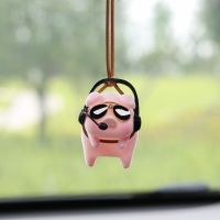 Cute Pig Car Accessorie Swing Pig Car Pendant Auto Rearview Mirror Pendants Birthday Gift Auto Decoraction Ornaments Coche