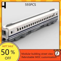 Dengshan61621742 N700ชินคันเซ็นชุดรถไฟผู้โดยสารรถไฟหัวกระสุนเหมาะกับ MOC-38302อาคารโมเดลรถไฟเยอรมันของเล่นตัวต่อเด็ก