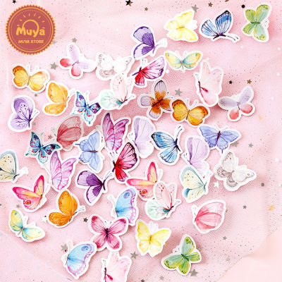MUYA 46 Pcs/Box Butterfly Sticker for Journal Creative Decor Decal for Scrapbook Diary DIY