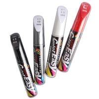 ♕﹍ 4 PCs Car Scratch and chipping paint pencil paint with brush base paint black white red silver