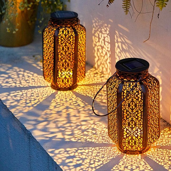 2 Pack LED Vintage Lantern Decorative, Indoor/Outdoor Hanging Waterproof  Lanterns with Smart Remote, Battery Operated Lanterns Flickering Flame 2
