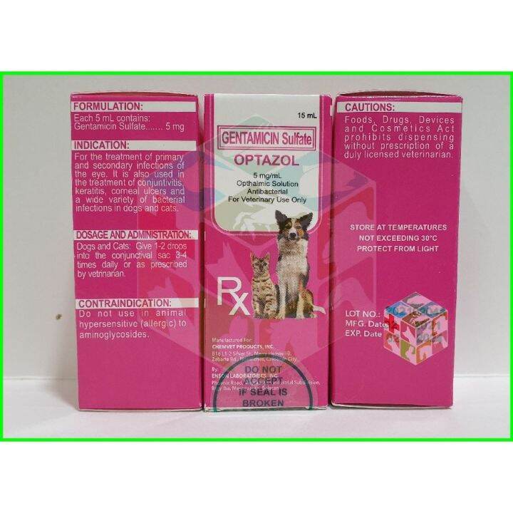 lyskq4959014 Optazol Gentamicin Sulfate Eye Drop 15ml Liquid Cani