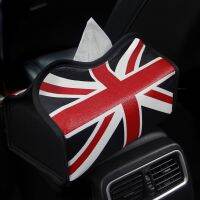 Red Union Jack ไมโครไฟเบอร์หนังรถเนื้อเยื่อผ้าเช็ดปากกระเป๋าคอนเทนเนอร์ Armrest กล่องเก็บสำหรับ Mini Cooper JCW S One Car Stowing