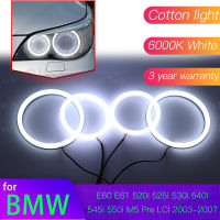 Angel Eyes Kit ผ้าฝ้ายสีขาว Halo แหวนสำหรับ BMW E60 E61 520i 525i 6000L 545i 550i M5 Pre LCI 2003-2007