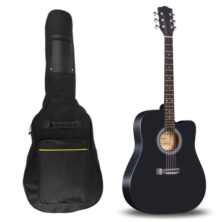 PLAYOU 41inch Low Action Guitar With Bag Acoustic Guitar Cutaway Guitar