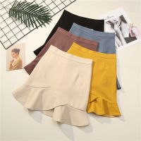 ▤ Fishtail Vintage Mini Skirt Women 2021 Ruffled Summer Casual A-Line High Waist Solid Fashion Female Turkey Skirts New