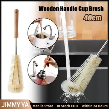 Household Wooden Bottle Cleaning Brush Extended Handle Cup Brush