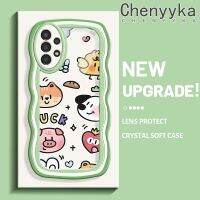 Chenyyka เคส A04s A13กาแลคซีของปลอกสำหรับ Samsung 5G น่ารักรูปแบบสัตว์การ์ตูนสุดสร้างสรรค์ลายคลื่นขอบเคสโทรศัพท์แบบใสซิลิโคนนิ่มกันกระแทกแบบเรียบง่ายเคสใสป้องกันเลนส์กล้อง