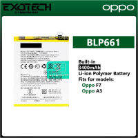 แบตเตอรี่ Battery for Oppo F7 / A3 BLP661 + ฟรีไขควง/ ประกัน6 เดือน