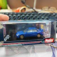 IMPREZA WRX ซูบารุ1/64 (GCB) รุ่น Esti สีฟ้ารุ่นที่กำหนดเอง W/ เครื่องยนต์แสดงโมเดลรถยนต์ของขวัญของเล่นแบบชุดสะสม