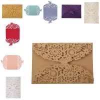 10Pcs/Set Delicate Carved Butterflies Romantic Wedding Party Invitation Card Envelope Invitations for Wedding