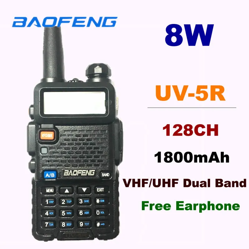 Walkie Talkie Baofeng UV 5R CB Ham Radio Station 5W 128CH VHF UHF