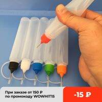 【CC】△✻  Chzimade 5Pcs Colorful 30ml Refillable Squeezable Needle Bottle Diy Polymer Clay Tools Gifts