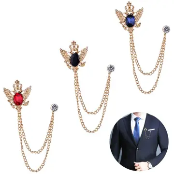 Ghelonadi Men's Brooch Suit Pin Badge with Chains Brooch Buckle Pin Chain  Golden 1pcs Brooch Price in India - Buy Ghelonadi Men's Brooch Suit Pin  Badge with Chains Brooch Buckle Pin Chain