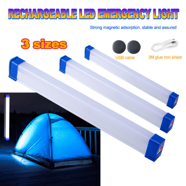 17cm-52cm Led Tube 30w/60w/80w Portable Usb Rechargeable Emergency Light  Outdoor Lighting Camping Lamp