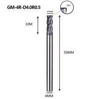 เครื่องกัดโลหะทังสเตน Gm-4r เครื่องกัดปลายเคลือบ4ขลุ่ยเครื่องมือตัดเครื่องตัดมิลลิ่ง Cnc สำหรับ Hrc45โลหะ