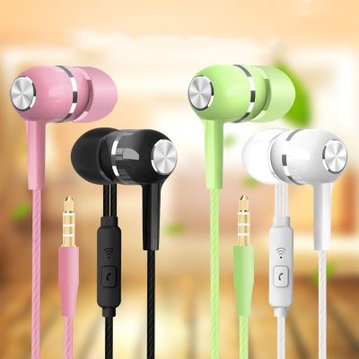 1pc 3.5mm Wired Headphones Sport Earbuds with Bass Phone Earphones Stereo Headset with Mic volume control Music Earphones