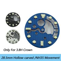 High Quality Dial 28.5Mm Hollow Skeleton C3 Luminous Marks Suitable For 3.8H NH35/36 Automatic Movement Watch Parts