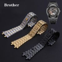 ☢○ Watch Band 21mm 26mm Men women Full Stainless Steel wristband For AP ROYAL OAK Bracelet strap Black Gold Silver watch chain