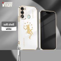 VRQR เคสมือถือชุบโลหะสำหรับ Infinix Itel Vision 3 S17 P38 ลายโป๊กเกอร์ฟรีสายคล้อง