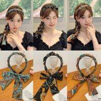 [Fast delivery] Retro headband summer cloth art press hair clip headband streamer headband headband hair tie integrated braided hair headdress female hair bundle chain