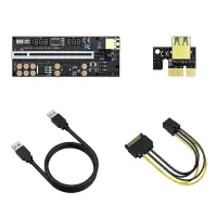 5PCS Riser 016 USB3.0 PCIE Riser PCI Express X16 Extender Adapter 016 GPU Riser Card SATA 15pin to 6pin Power voltage