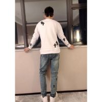 COD BBTC Chrome Hearts heavy Tide brand cross embroidery small label simple quality mens and womens casual high street sweater